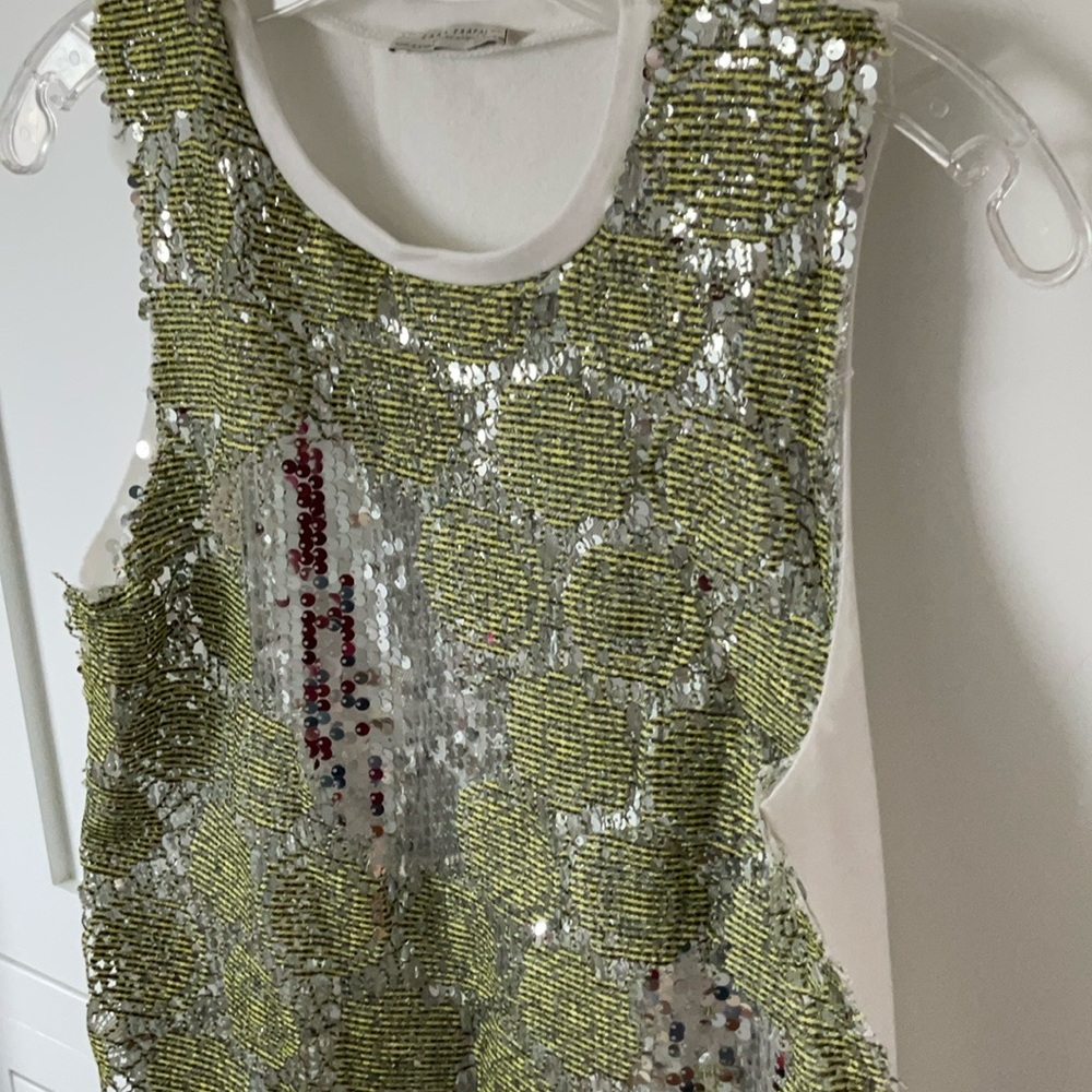 Zara Trafaluc Green and Silver Sequin Dress - Picture 16 of 16